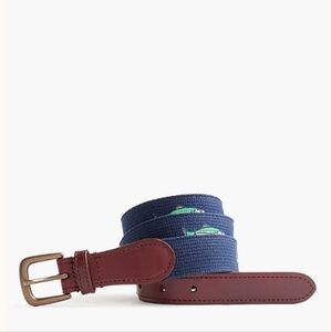 J. Crew Factory Leather-backed Fish Belt - navy